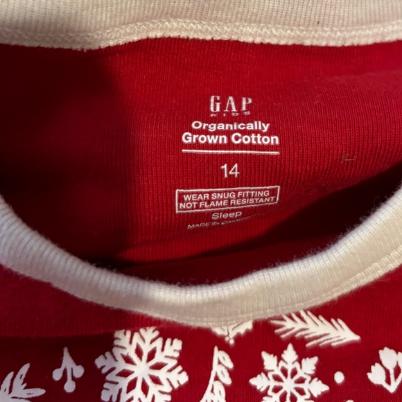 KIDS GAP red 2 piece christmas unicorn PJs size 14 - Picture 8 of 10
